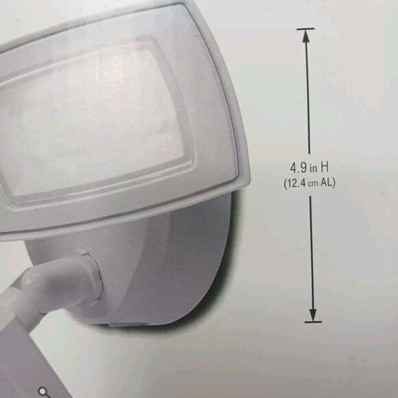Motion Detection 60 Ft away Flood Light LED WHITE Twin Head Adjusts NEW in Box! - Picture 7 of 16